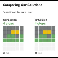 Identical Wordle solutions - mine and the Wordlebot