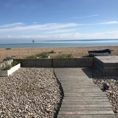 Holiday cottage's back garden on the beach ☀️