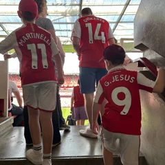 Frost boys wearing our Arsenal shirts