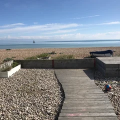 Holiday cottage's back garden on the beach ☀️